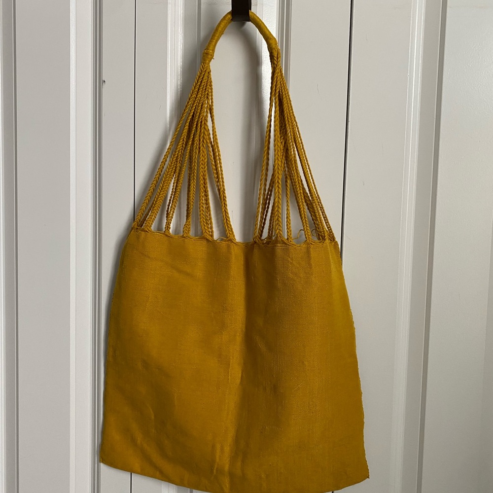 Handmade Mexican Tote Bag Woven Organic Cotton - Picture 2 of 5